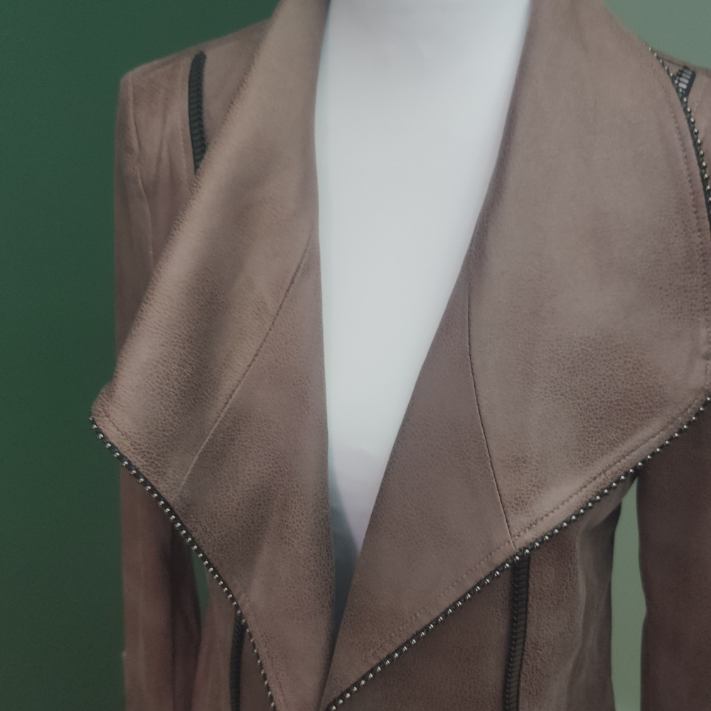 Insight Brown Women's Blazer with Studded Trim